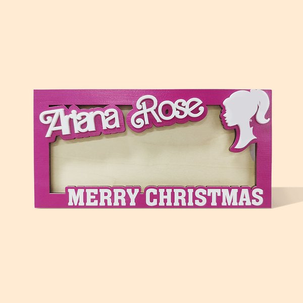 Bambola rosa retrò personalizzata Portavalori in legno Busta Portavalori con nome Divertente Regalo di Natale Compleanno Soldi per Ragazza Figlia Amic