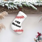 Personalisierte Baseball weißen großen Weihnachtsstrumpf mit Namen und Nummer Weihnachtsbaum hängen Home Decoration für Freund Sportliebhaber