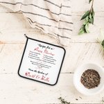 Receta personalizada para un matrimonio feliz Aislamiento Potholder Juego de 2 con nombre Cocina Decoración Navidad Boda Regalo para Pareja Familia