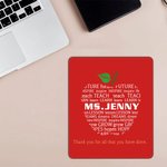 Personalised Teacher Non-Slip Mouse Pad Office Decor with Name and Text Thanksgiving Day Christmas Gift for Teacher