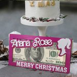 Bambola rosa retrò personalizzata Portavalori in legno Busta Portavalori con nome Divertente Regalo di Natale Compleanno Soldi per Ragazza Figlia Amic