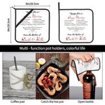 Receta personalizada para un matrimonio feliz Aislamiento Potholder Juego de 2 con nombre Cocina Decoración Navidad Boda Regalo para Pareja Familia