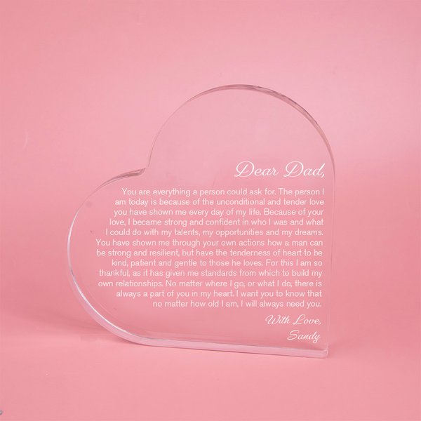 Plaque en Acrylique Personnalisée avec Message Chaleureux Décoration de Bureau Cadeau d'Anniversaire Fête des Pères pour Papa Grand-père