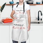 Personalised  Recipe for A Happy Marriage Apron Waterproof Oxford Cloth Wedding Anniversary Gift for Couple