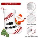 Personalisierte Baseball weißen großen Weihnachtsstrumpf mit Namen und Nummer Weihnachtsbaum hängen Home Decoration für Freund Sportliebhaber