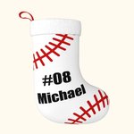 Personalisierte Baseball weißen großen Weihnachtsstrumpf mit Namen und Nummer Weihnachtsbaum hängen Home Decoration für Freund Sportliebhaber