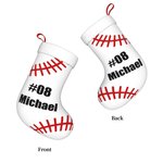Personalisierte Baseball weißen großen Weihnachtsstrumpf mit Namen und Nummer Weihnachtsbaum hängen Home Decoration für Freund Sportliebhaber