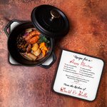 Receta personalizada para un matrimonio feliz Aislamiento Potholder Juego de 2 con nombre Cocina Decoración Navidad Boda Regalo para Pareja Familia