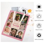 Personalized Our Little Blessings Photo Collage Canvas Tote Bag with Text Birthday Christmas Gift for Family Friends