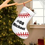 Personalisierte Baseball weißen großen Weihnachtsstrumpf mit Namen und Nummer Weihnachtsbaum hängen Home Decoration für Freund Sportliebhaber