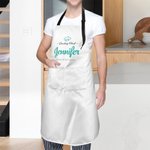 Personalised Waterproof Cooking Apron with 2 Pockets Adjustable Neck Strap Apron Housewarming Gift for Cooking Lovers
