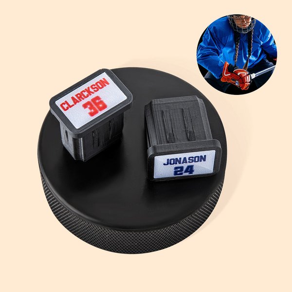 Embout de Crosse de Hockey Personnalisé avec Nom Numéro Imprimé en 3D Taille JR & SR Cadeau d'Anniversaire Noël Accessoire pour Joueur de Hockey