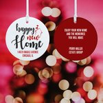 Henkilökohtainen Happy New Home Keraaminen joulukoriste Kaksipuolinen joulu ripustettu koristelu Housewarming lahja ystäville perheelle