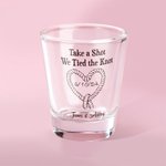 Personalised Take A Shot We Tied the Knot Shot Glasses with Date And Names Set of 2 Wedding Bridal Shower Favor Gift for Guests
