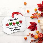 Personalizzato in ceramica Natale Heartstrings Ornamento albero di Natale Decor regalo per la famiglia amici sorelle