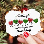 Personalizzato in ceramica Natale Heartstrings Ornamento albero di Natale Decor regalo per la famiglia amici sorelle