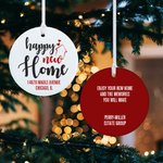Henkilökohtainen Happy New Home Keraaminen joulukoriste Kaksipuolinen joulu ripustettu koristelu Housewarming lahja ystäville perheelle