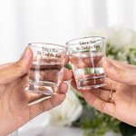 Personalised Take A Shot We Tied the Knot Shot Glasses with Date And Names Set of 2 Wedding Bridal Shower Favor Gift for Guests
