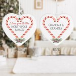 Henkilökohtainen Love You to the North Pole & Back Heart Ornament Keraaminen Candy Cane joulukuusi ripustettu riipus joululahja pariskunnalle perheell