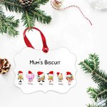 Personalized Christmas Biscuit Ornament with Name and Text Ceramic Ornament Home Decoration Birthday Gift Christmas Gift for Family Biscuit Lover
