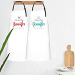 Personalised Waterproof Cooking Apron with 2 Pockets Adjustable Neck Strap Apron Housewarming Gift for Cooking Lovers