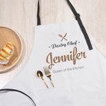 Personalised Waterproof Cooking Apron with 2 Pockets Adjustable Neck Strap Apron Housewarming Gift for Cooking Lovers