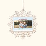 Foto personalizada de cerámica de Navidad Copo de Nieve Adorno Árbol de Navidad Decoración Regalo de Navidad para la Familia