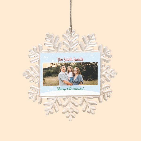 Foto personalizada de cerámica de Navidad Copo de Nieve Adorno Árbol de Navidad Decoración Regalo de Navidad para la Familia