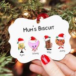 Personalized Christmas Biscuit Ornament with Name and Text Ceramic Ornament Home Decoration Birthday Gift Christmas Gift for Family Biscuit Lover