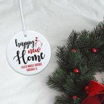 Henkilökohtainen Happy New Home Keraaminen joulukoriste Kaksipuolinen joulu ripustettu koristelu Housewarming lahja ystäville perheelle