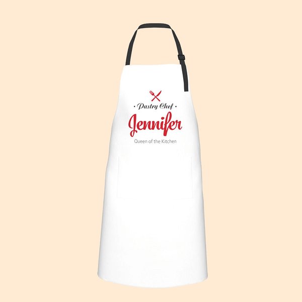 Personalised Waterproof Cooking Apron with 2 Pockets Adjustable Neck Strap Apron Housewarming Gift for Cooking Lovers