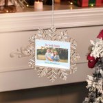 Foto personalizada de cerámica de Navidad Copo de Nieve Adorno Árbol de Navidad Decoración Regalo de Navidad para la Familia