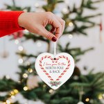 Henkilökohtainen Love You to the North Pole & Back Heart Ornament Keraaminen Candy Cane joulukuusi ripustettu riipus joululahja pariskunnalle perheell