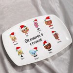 Personalised Ceramic Grandma's Biscuit Plate with Kids Grandkids Names Christmas Birthday Gift for Mom Grandma Baking Lovers