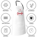 Personalised Waterproof Cooking Apron with 2 Pockets Adjustable Neck Strap Apron Housewarming Gift for Cooking Lovers