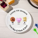 Personalised Ceramic Grandma's Biscuit Plate with Kids Grandkids Names Christmas Birthday Gift for Mom Grandma Baking Lovers
