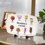 Personalised Ceramic Grandma's Biscuit Plate with Kids Grandkids Names Christmas Birthday Gift for Mom Grandma Baking Lovers