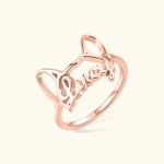 Personalised Dog Breed Ears Ring with Engraved Name Jewellery Gift for Dog Mom Pet Lover