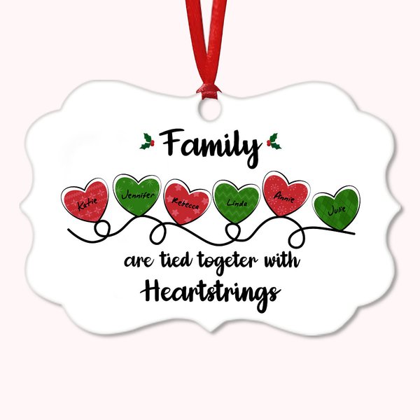 Personalizzato in ceramica Natale Heartstrings Ornamento albero di Natale Decor regalo per la famiglia amici sorelle