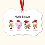 Personalized Christmas Biscuit Ornament with Name and Text Ceramic Ornament Home Decoration Birthday Gift Christmas Gift for Family Biscuit Lover