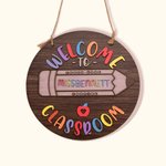 Gepersonaliseerd 3D Houten Klaslokaal Welkom Deurbord Potlood Ontwerp Hangende Plaquette Kerst Leraar Waardering Gift voor Leraren