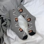Personalized Colorful Kid Face Photo Adult Crew Socks Knee High Socks Soft Comfort Breathable Socks Christmas Gift for Dad Mom