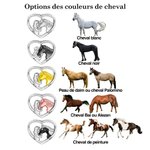 Porte-clé Personnalisé Forme de Coeur et Cheval Décoration de Clé avec Nom Mémorial Cadeaux d'anniversaire pour Fermier Amoureux des Chevaux