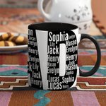 Personalized Dad Papa Mug with Names 11oz 15oz Black White Ceramic Coffee Cup Birthday Father's Day Gift for Dad Father