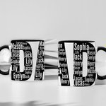 Personalized Dad Papa Mug with Names 11oz 15oz Black White Ceramic Coffee Cup Birthday Father's Day Gift for Dad Father