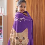 Personalised Pet Photo Name Soft Blanket Birthday Christmas Gift for Dog Puppy Cat