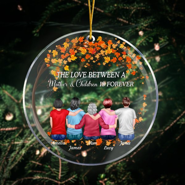 Personalizado El amor entre una madre y sus hijos es para siempre Adorno acrílico Navidad Cumpleaños Regalos para la familia