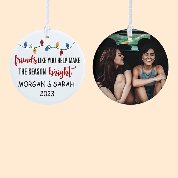 Personalised Friends Like You Ceramic Christmas Ornament Hanging Tree Decor Christmas Gift for Best Friend