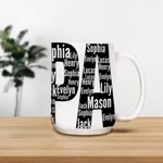 Personalized Dad Papa Mug with Names 11oz 15oz Black White Ceramic Coffee Cup Birthday Father's Day Gift for Dad Father