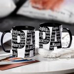 Personalized Dad Papa Mug with Names 11oz 15oz Black White Ceramic Coffee Cup Birthday Father's Day Gift for Dad Father